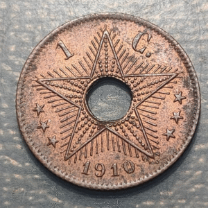 CONGO BELGA BELGIAN CONGO 1 CENTIME 1910 EBC/EBC+ BRILLO ORIGINAL BRIGHT