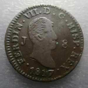 FERNANDO VII JUBIA 8 MARAVEDIS 1817 MBC