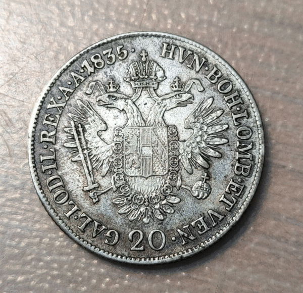 AUSTRIA FRANZ I 20 KREUZER 1835 E EBC- - Imagen 2