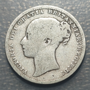 GREAT BRITAIN GRAN BRETAÑA VICTORIA SHILLING 1877 BC/BC+