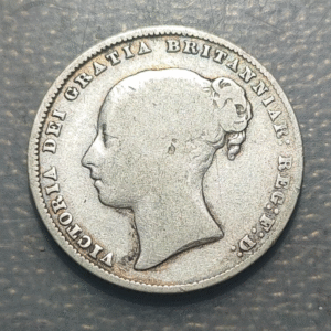 GREAT BRITAIN GRAN BRETAÑA VICTORIA SHILLING 1865 BC+