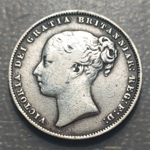 GREAT BRITAIN GRAN BRETAÑA VICTORIA SHILLING 1866 DIE NUMBER 32 KM 734.3 MBC-