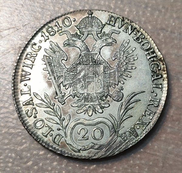 AUSTRIA FRANZ I 20 KREUZER 1810 A WIEN VIENA EBC/EBC+ - Imagen 2