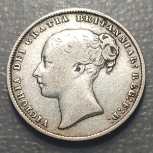 GREAT BRITAIN GRAN BRETAÑA VICTORIA SHILLING 1864 MBC