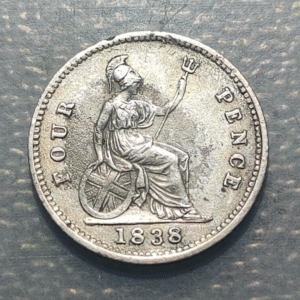 GREAT BRITAIN GRAN BRETAÑA VICTORIA 4 PENCE GROAT 1838 MBC SCARCE ESCASA