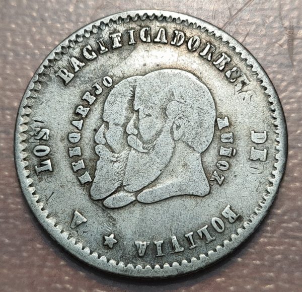 BOLIVIA 1/2 MELGAREJO 1865