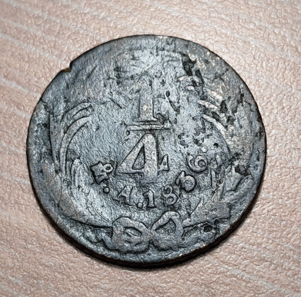 MEXICO 1/4 REAL CUARTO REAL 1836 Mo A - Imagen 2