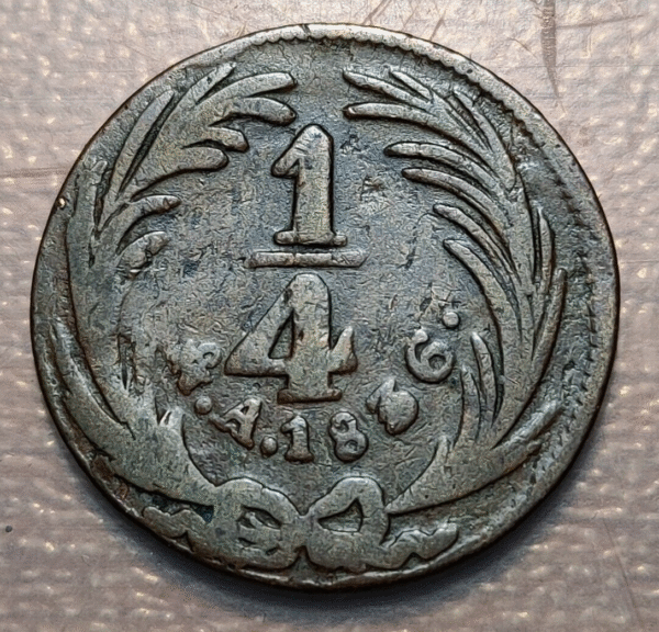 MEXICO 1/4 REAL 1836 Mo A BC - Imagen 2