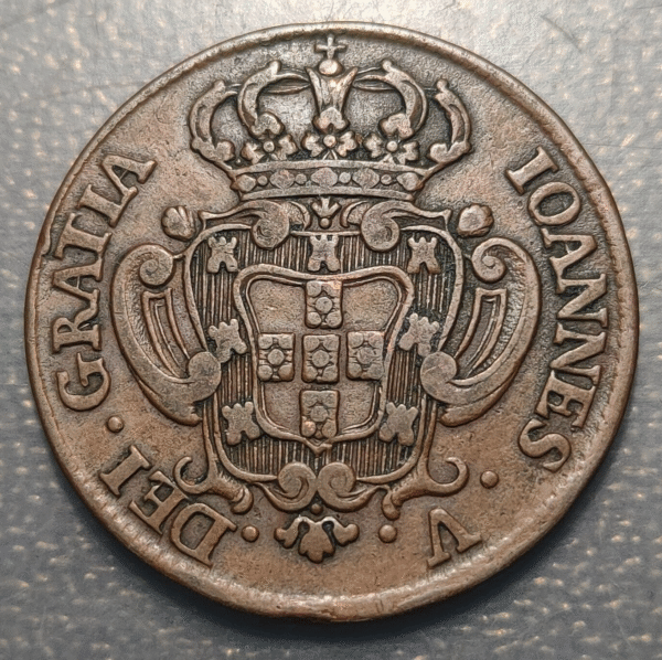 PORTUGAL JOAO V 10 REIS 1743 (P ABIERTA) MBC - Imagen 2