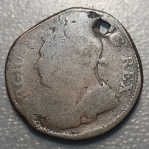 IRLANDA IRELAND 1/2 PENNY HALF PENNY 1822 RESELLO HROSS AGUJERO HOLED