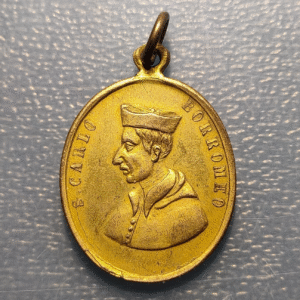 MEDALLA RELIGIOSA CARLO BORROMEO CATEDRAL MILAN 32x24mm