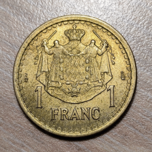 MONACO LOUIS II 1 FRANC 1 FRANCO 1943 KM 120 a EBC