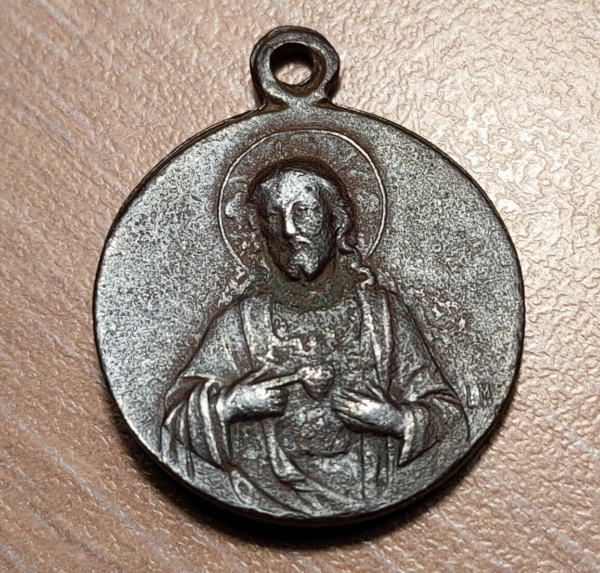 MEDALLA RELIGIOSA NOTRE DAME LA BRUNE / JESUS 25x21mm 5,34g - Imagen 2