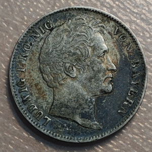 ALEMANIA GERMANY BAVIERA BAVARIA BAYERN LUDWIG I 1 GULDEN 1842 MBC