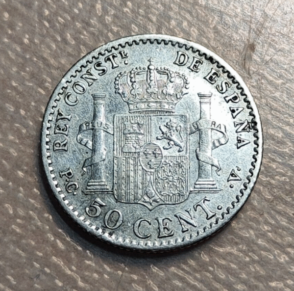 ESPAÑA ALFONSO XIII 50 CENTIMOS 1910 - Imagen 2