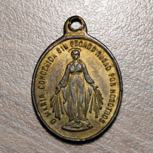 MEDALLA RELIGIOSA VIRGEN INMACULADA / SANTA INFANCIA 21x14mm 1,08g