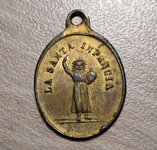 MEDALLA RELIGIOSA VIRGEN INMACULADA / SANTA INFANCIA 21x14mm 1,08g - Imagen 2