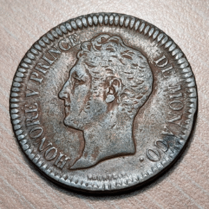 MONACO HONORE V 1 DECIME 1838 C EBC