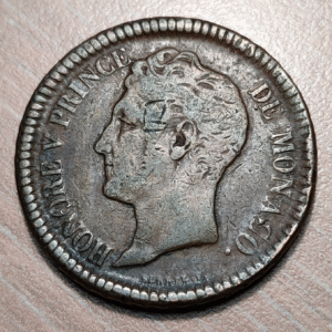 MONACO HONORE V 1 DECIME 1838 C MBC+