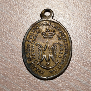 MEDALLA RELIGIOSA LA VIRGEN / DOGMA VIRGEN MARIA 1854 22x15mm 0,98g