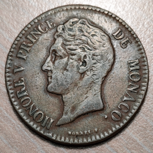 MONACO HONORE V 5 CENTIMES 1837 C MBC+