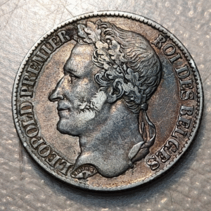 BELGICA BELGIUM LEOPOLD I 1 FRANC 1834 DOBLE DIE REVERSE