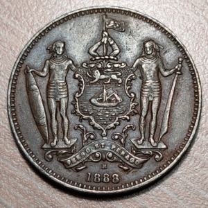 BRITISH NORTH BORNEO 1 CENT ONE CENT 1888 H MBC+/EBC-