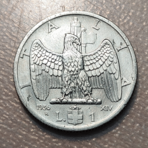 ITALIA REINO VITTORIO EMANUELE III 1 LIRA 1936 MBC+ ESCASA
