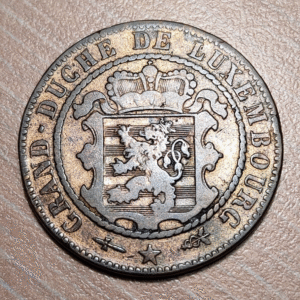 LUXEMBURGO LUXEMBOURG 10 CENTIMES 1870 SIN PUNTO SOBRE BARTH BC+ ESCASA SCARCE