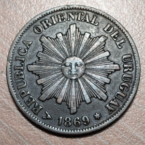 URUGUAY 1 CENTESIMO 1869 H MBC+