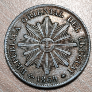 URUGUAY 1 CENTESIMO 1869 A EBC