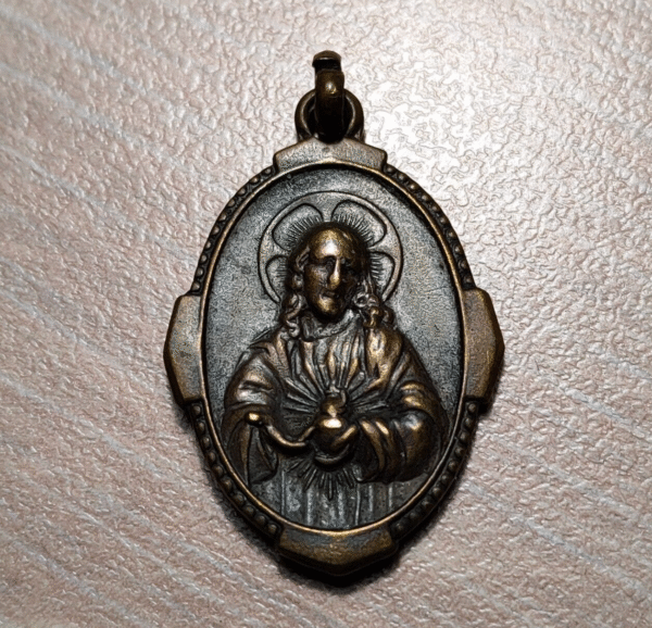 MEDALLA RELIGIOSA VIRGEN DEL CARMEN / JESUS 21x18mm 3,26g - Imagen 2