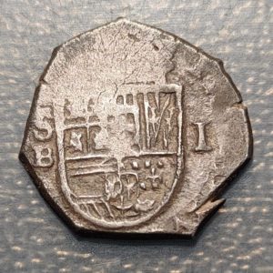 SPAIN SEVILLA SEVILLE PHILIP II/III 1 REAL (1591-1612) B DATE NOT VISIBLE 3,38g