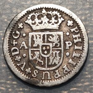SPAIN SEVILLA SEVILLE PHILIP V 1/2 REAL 1736 AG 1,23g