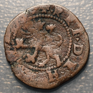 SPAIN LA CORUÑA PHILIP II 2 MARAVEDIS ND (1575-1585)