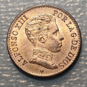 SPAIN ALFONSO XIII 1 CENTIMO 1906 (6) SL·V UNC