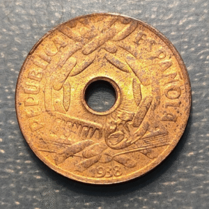 SPAIN REPUBLIC 25 CENTIMOS 1938
