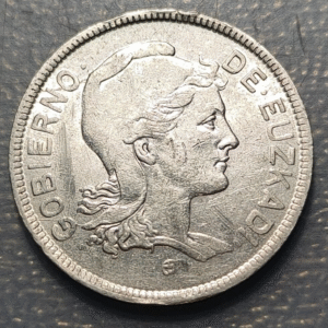 SPAIN CIVIL WAR EUZKADI GOVERNMENT 2 PESETAS 1937