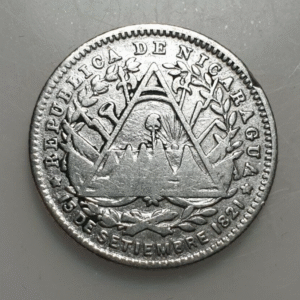 NICARAGUA 10 CENTAVOS 10 CENTS 1887 H KM-6 BC+/MBC-