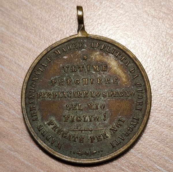 MEDALLA RELIGIOSA LYON APARICION DE LA VIRGEN 1882-83 35x28mm 6,75g - Imagen 2