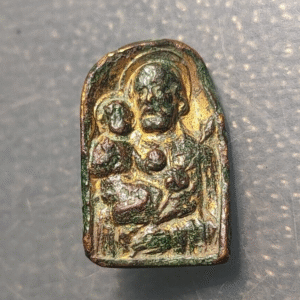 MEDALLA RELIGIOSA INSIGNIA SAN JOSE Y NIÑO JESUS FALTA PASADOR METAL DORADO