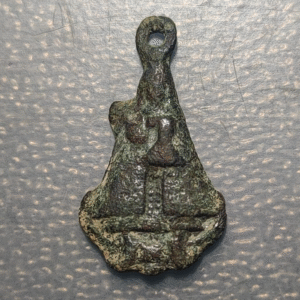 MEDALLA RELIGIOSA SIGLO XVII MEDALLA EXVOTO VIRGEN DE GUADALUPE BRONCE 25x15mm