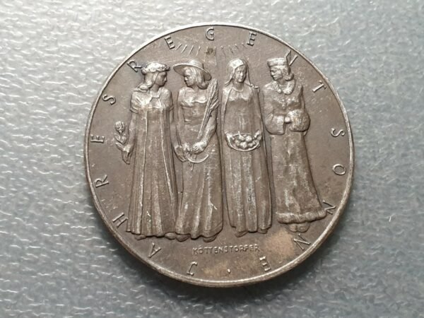 ALEMANIA MEDALLA CALENDARIO DOMINGOS 1954 SONNTAGE ZODIACO SOL 40 mm BRONCE