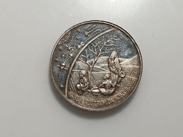 MEDALLA RELIGIOSA JUBILEO AÑO SANTO 1975 ESPIRITU SANTO / SATELITES FAMILIA 29mm