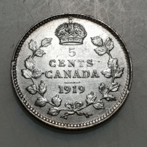 CANADA GEORGE V 5 CENTS 1919 EBC-