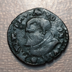 ESTADOS PAPALES PABLO V (1605-1621) FERRARA QUATTRINO 1613 PROTECTOR FERRARIAE