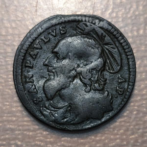 ESTADOS PAPALES CLEMENTE XI (1700-1721) GUBBIO QUATTRINO AÑO X (1709) SAN PABLO