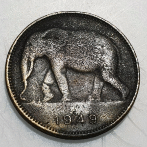 CONGO BELGA BELGIAN CONGO 1 FRANC 1 FRANCO 1949 ELEFANTE MBC-
