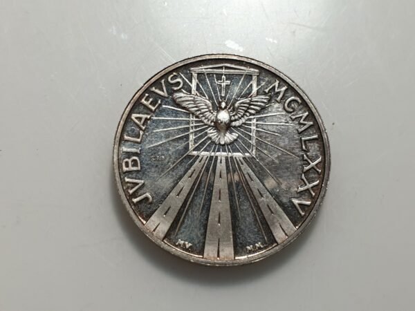 MEDALLA RELIGIOSA JUBILEO AÑO SANTO 1975 ESPIRITU SANTO / SATELITES FAMILIA 29mm - Imagen 2