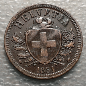 SUIZA SWITZERLAND 2 RAPPEN 1851 MBC-